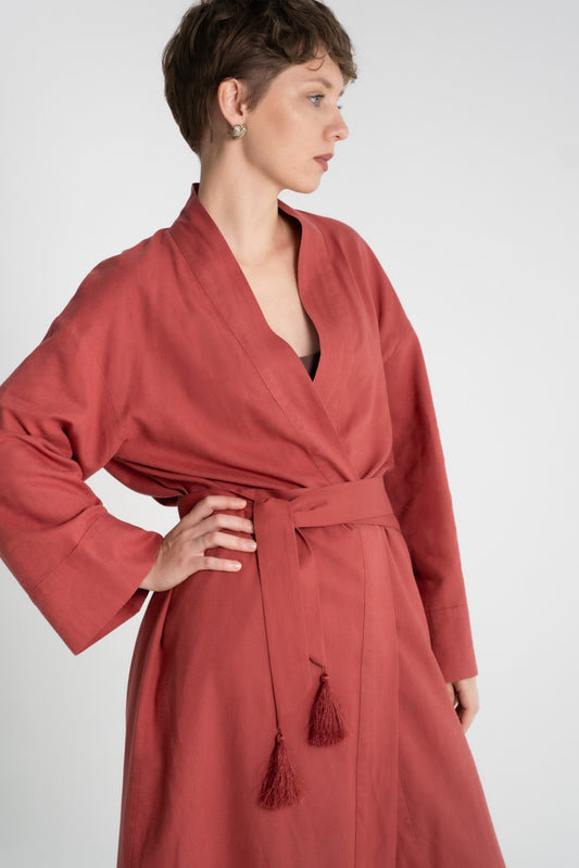 Brick Red Kimono